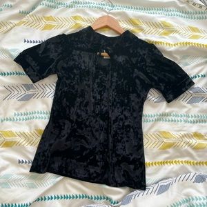 Hemet crushed velvet tie neck top